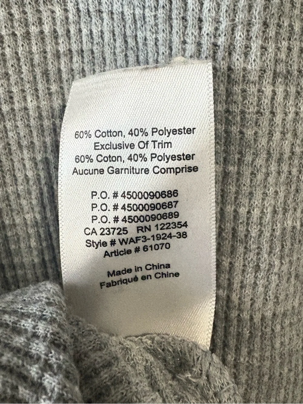 TNA by Aritzia Gray Waffle Knit Cowl Neck Long Sleeve Top Size Medium - Picture 9 of 9